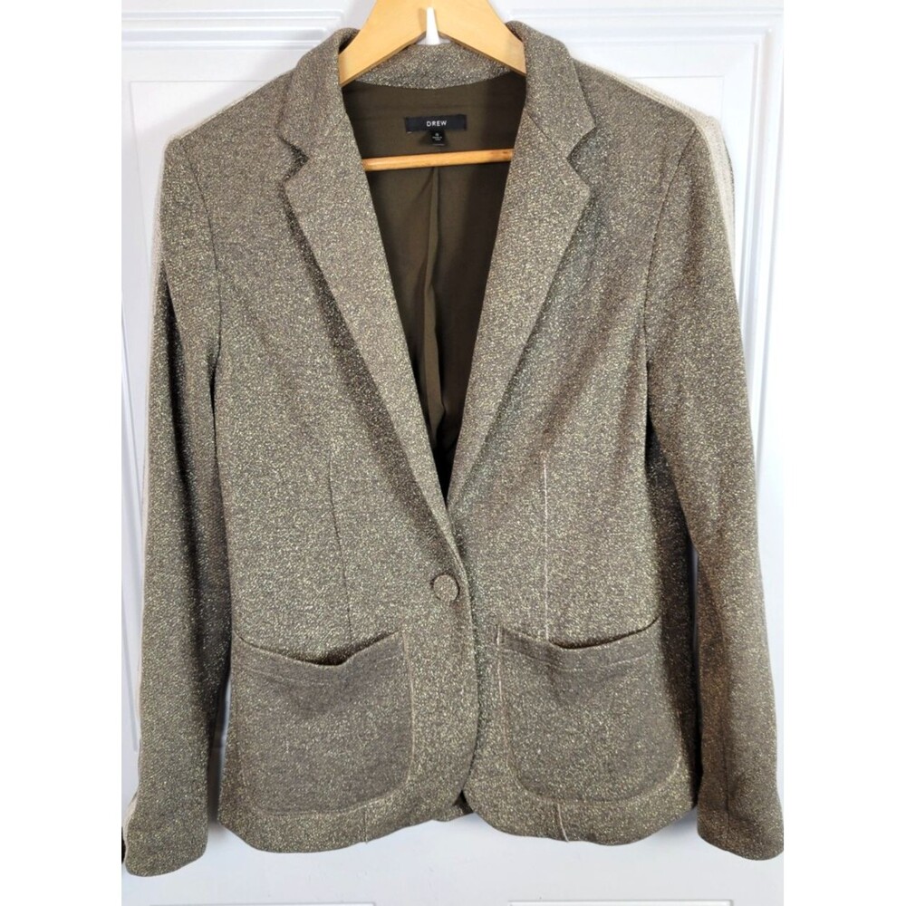 Drew Womens Metallic Blazer Jacket Size S
